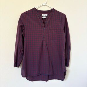 Red & Blue Gingham Plaid Tunic